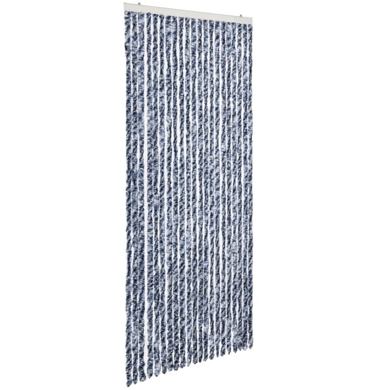 

Cortina Mosquitera de Chenilla Azul Blanco y Plateado 90x220 cm - Multicolor - Vidaxl
