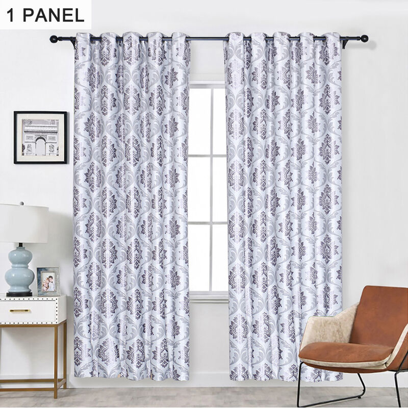 

Cortina de jacquard bordado, cortinas opacas, cortinas de ventana, para la sala de estar del dormitorio,Gris, gris 40 'x 52'