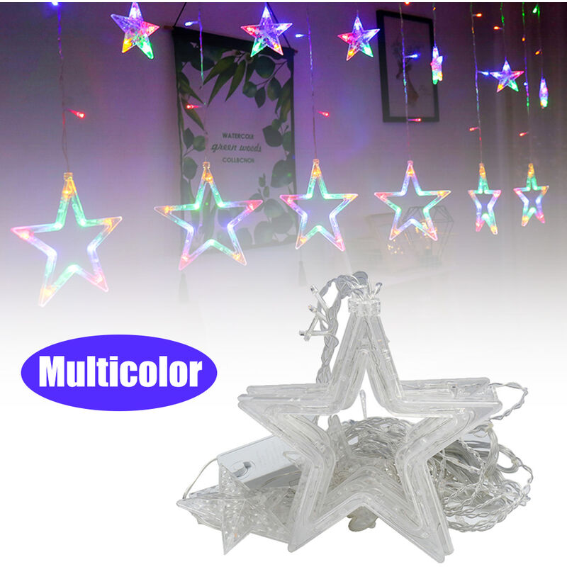 

Cortina de lampara de Navidad estrella luces de la cortina luces decorativas 220V luz de la decoracion, multicolor