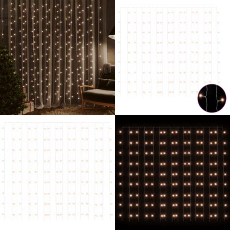 Cortina de luces LED 300 LED blanco frío 8 funciones 3x3 m - Luces LED - Iluminación decorativa