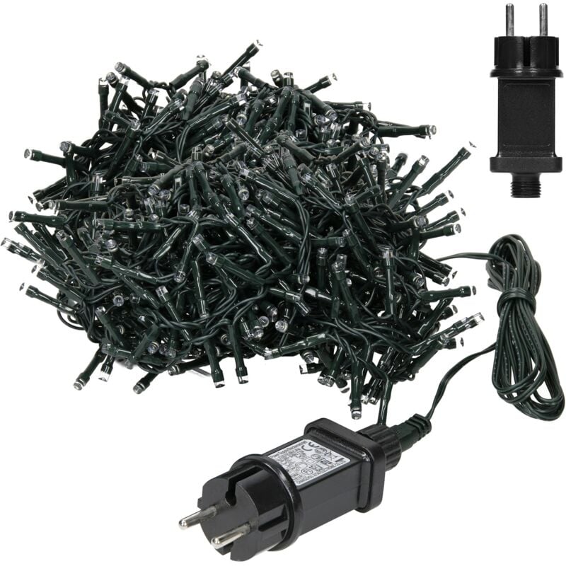 

Cortina de luces LED luz en cadena interior exterior IP44 PVC negro 12m 360LEDs