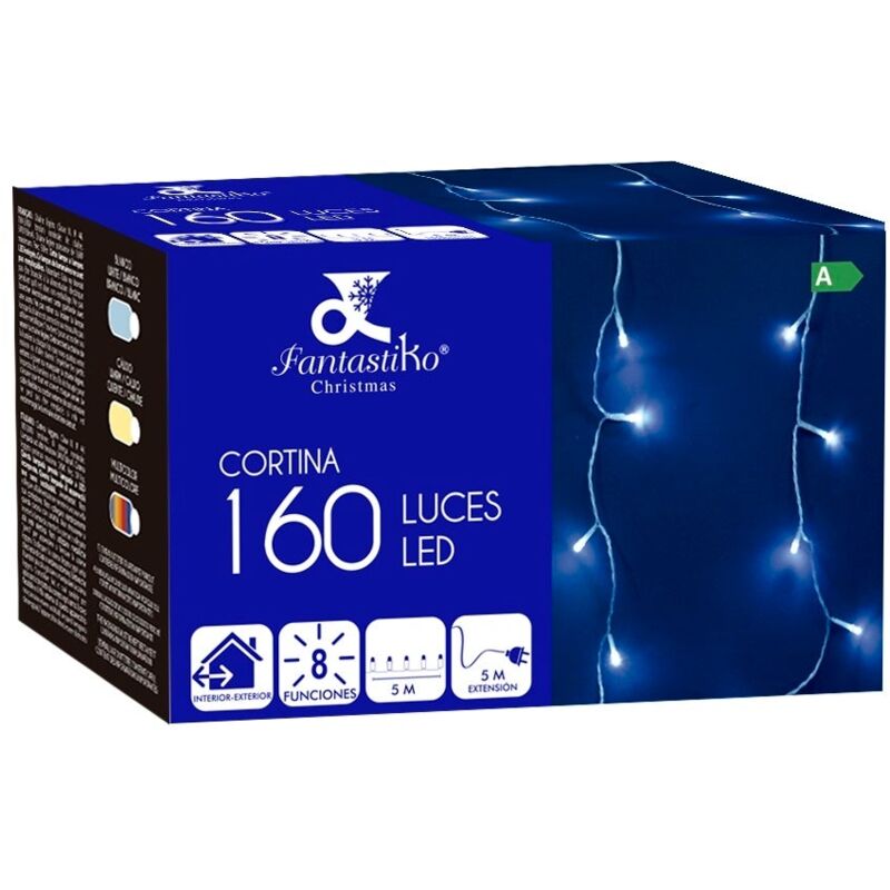 

Cortina de luz de 8 funciones con 160 luces para interior yexterior de led amarilla de 500 cm