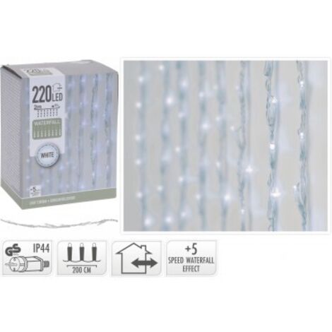 Cortina de luz exterior de 220 LED y 2 m