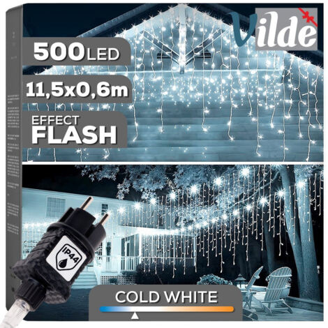 Cortina de luz exterior de 500 LED y 11,5 m