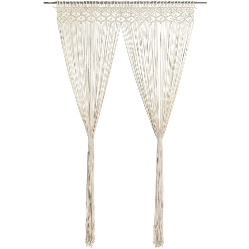 

Cortina de macramé algodón 140x240 cm - Crema
