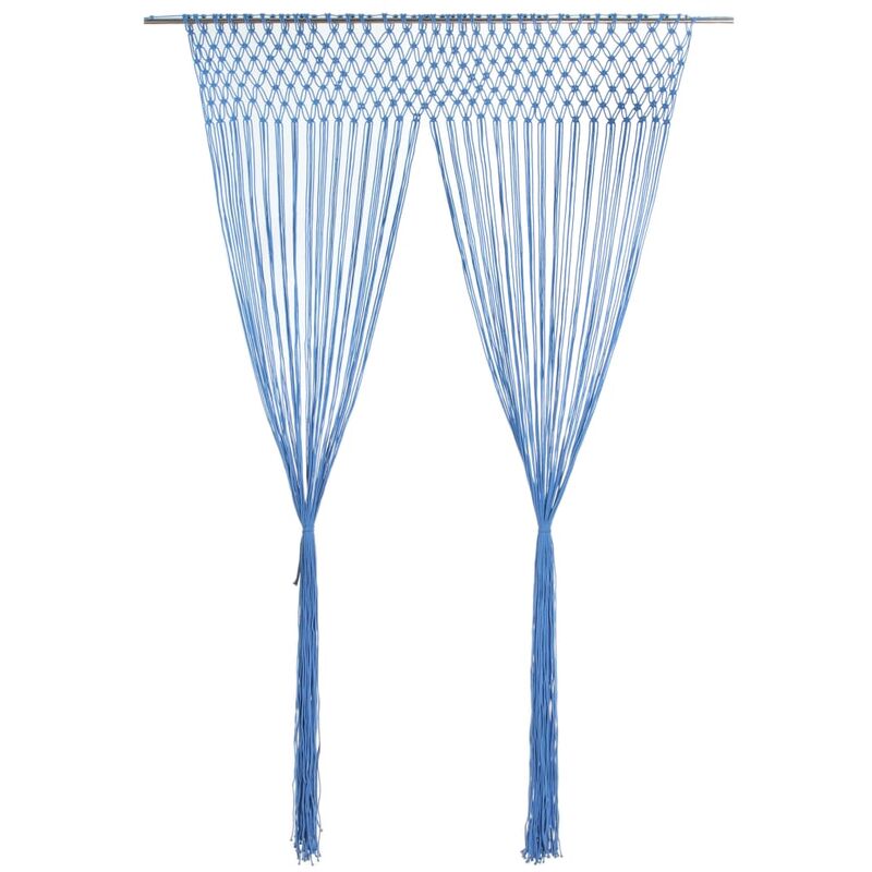 

Cortina de macramé algodón azul 140x240 cm - Azul
