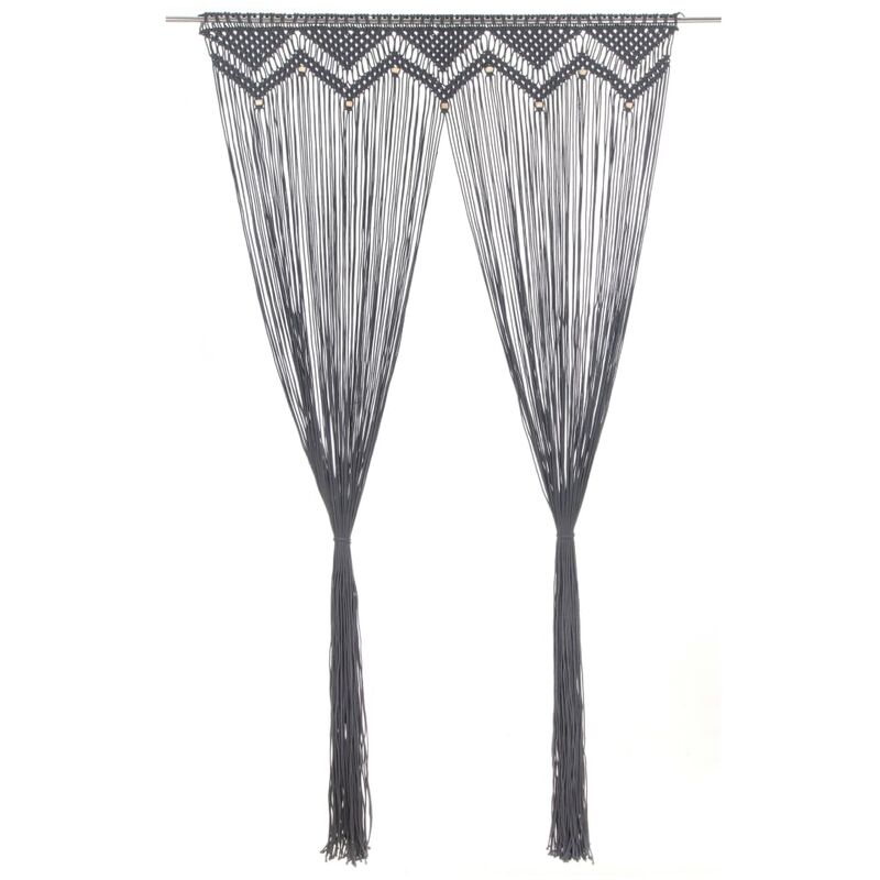 

Cortina de macramé algodón gris antracita 140x240 cm - Antracita