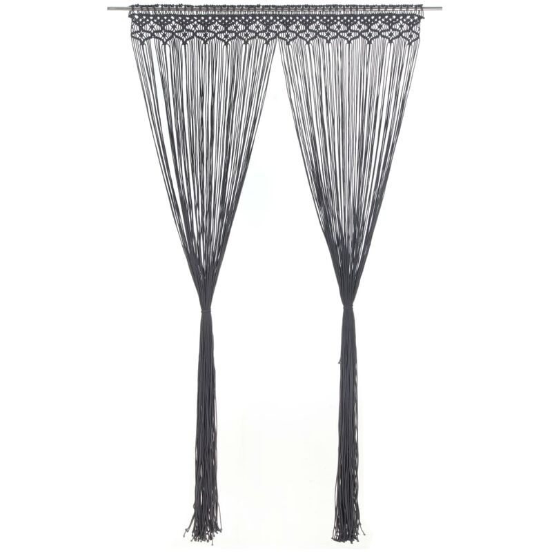 

Cortina de macramé algodón gris antracita 140x240 cm - Antracita