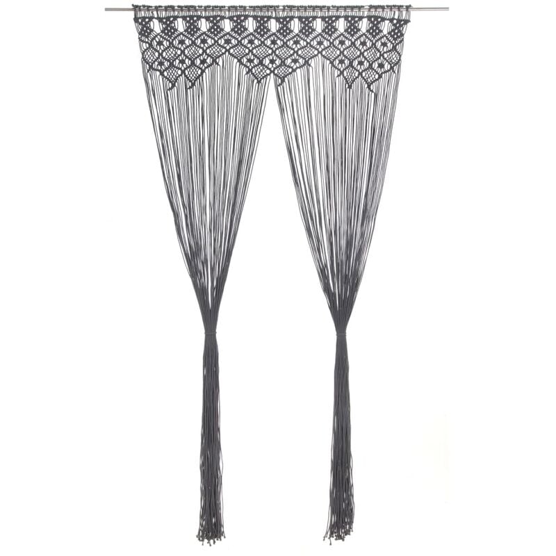 

Cortina de macramé algodón gris antracita 140x240 cm - Antracita