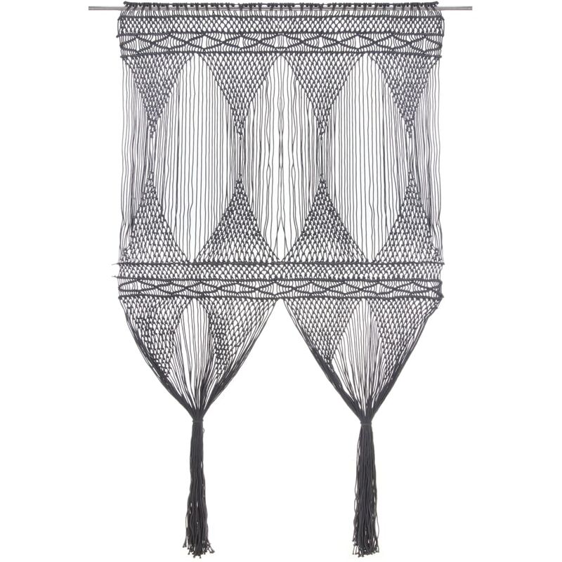 

Cortina de macramé algodón gris antracita 140x240 cm - Antracita