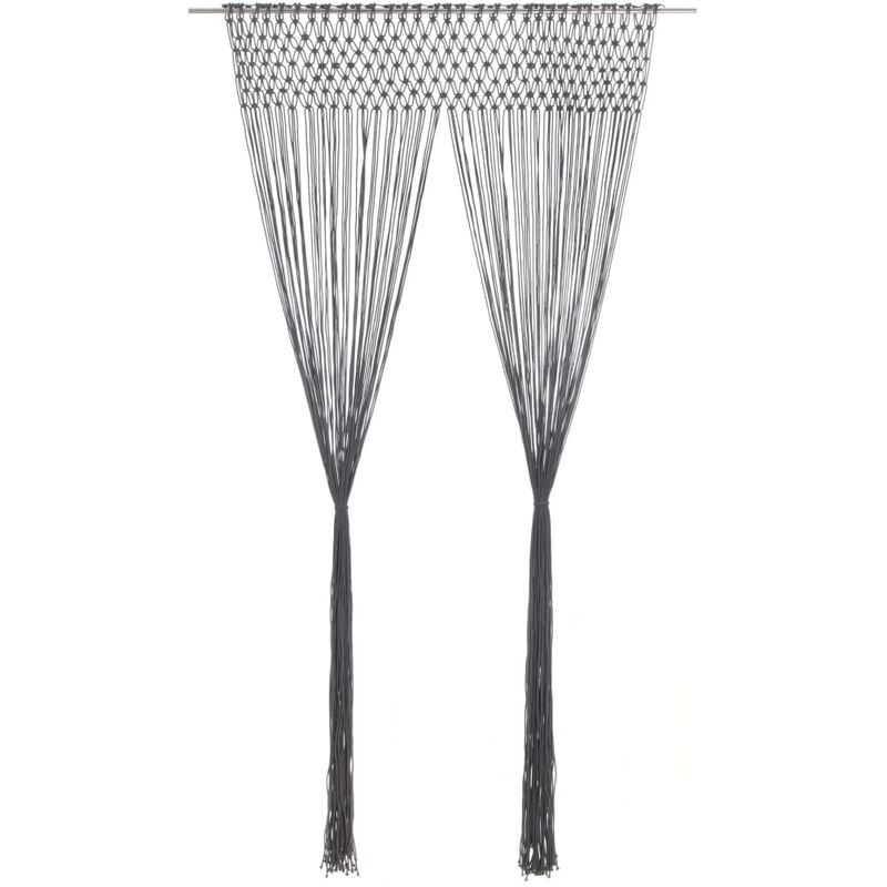 

Cortina de macramé algodón gris antracita 140x240 cm - Antracita