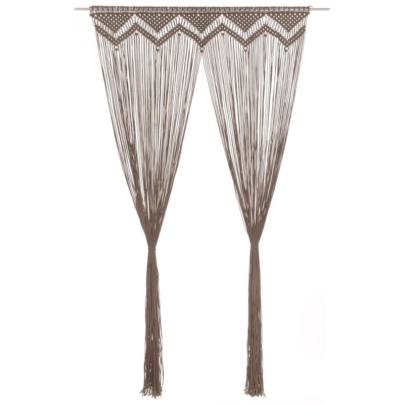 

Cortina de macramé algodón gris taupé 140x240 cm - Gris Topo