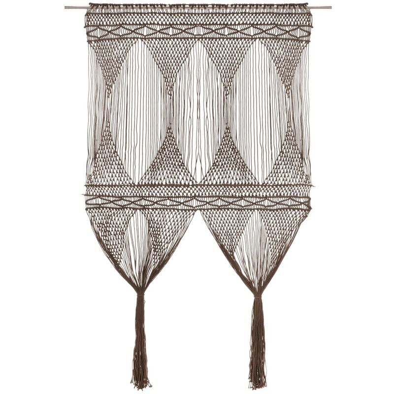 

Cortina de macramé algodón gris taupé 140x240 cm - Gris Topo