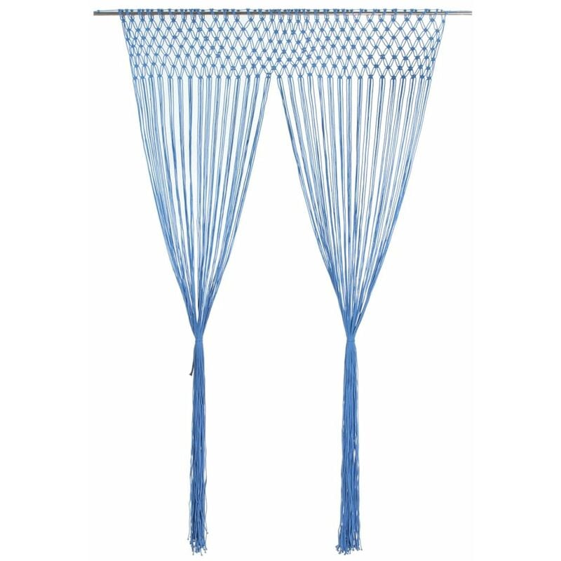 

Cortina de macrame algodon azul 140x240 cm