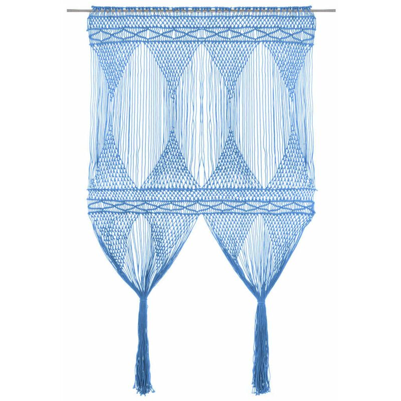 

Cortina de macrame algodon azul 140x240 cm