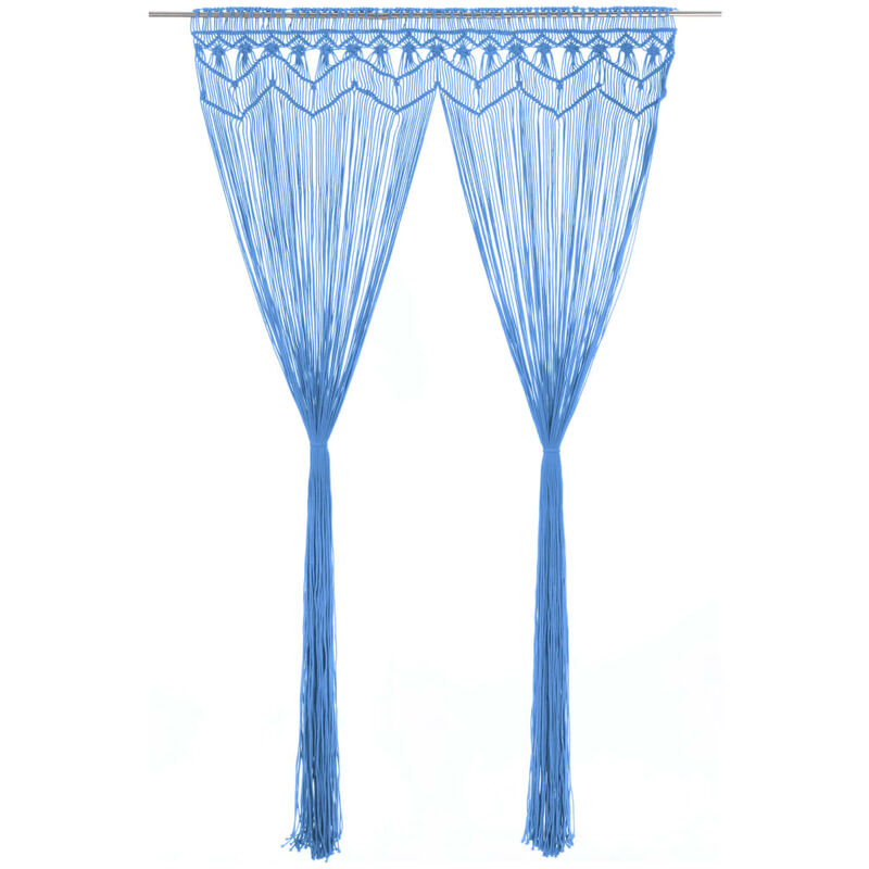 

Cortina de macramé algodón azul 140x240 cm