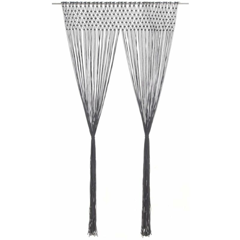 

Cortina de macrame algodon gris antracita 140x240 cm