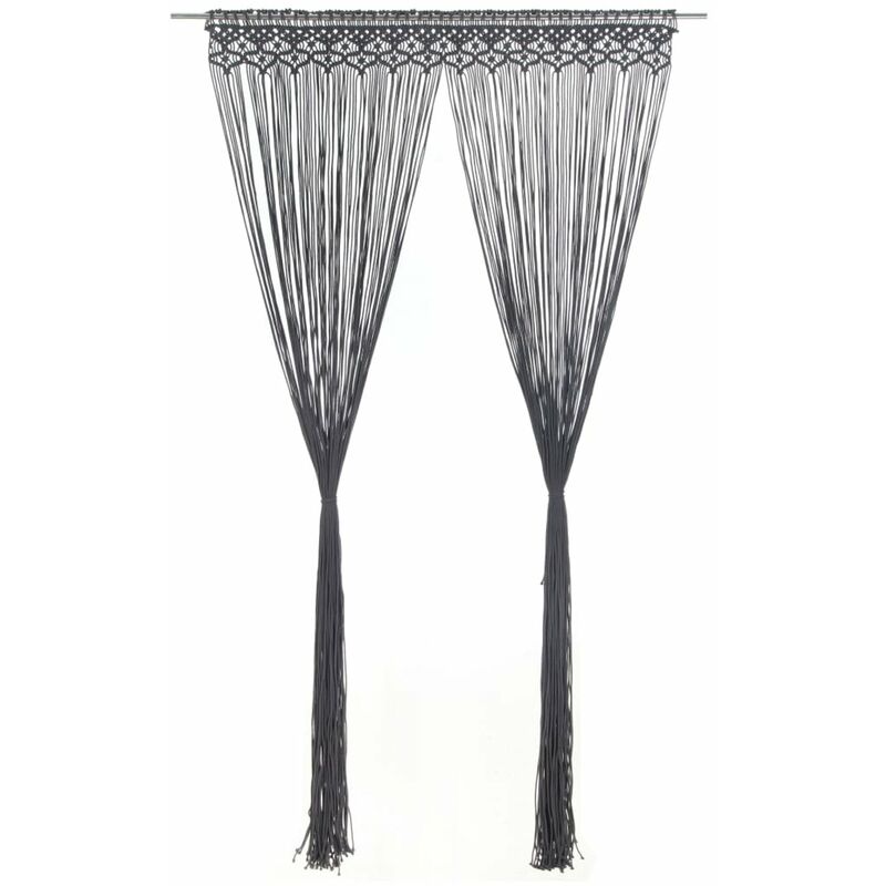 

Cortina de macrame algodon gris antracita 140x240 cm