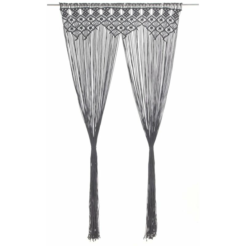 

Cortina de macrame algodon gris antracita 140x240 cm