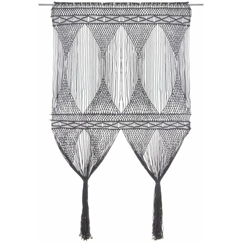 

Cortina de macrame algodon gris antracita 140x240 cm