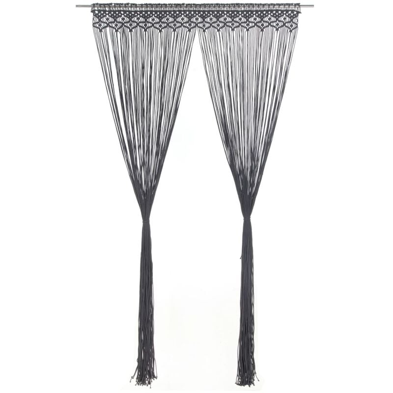 

Cortina de macramé algodón gris antracita 140x240 cm