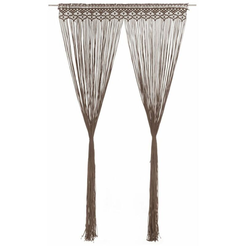 

Cortina de macrame algodon gris taupe 140x240 cm