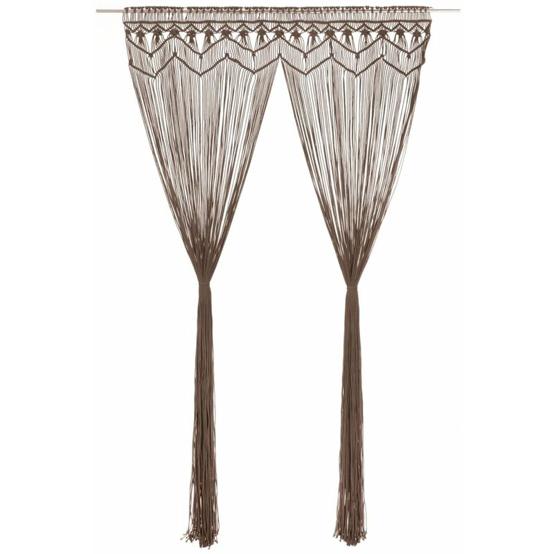 

Cortina de macrame algodon gris taupe 140x240 cm