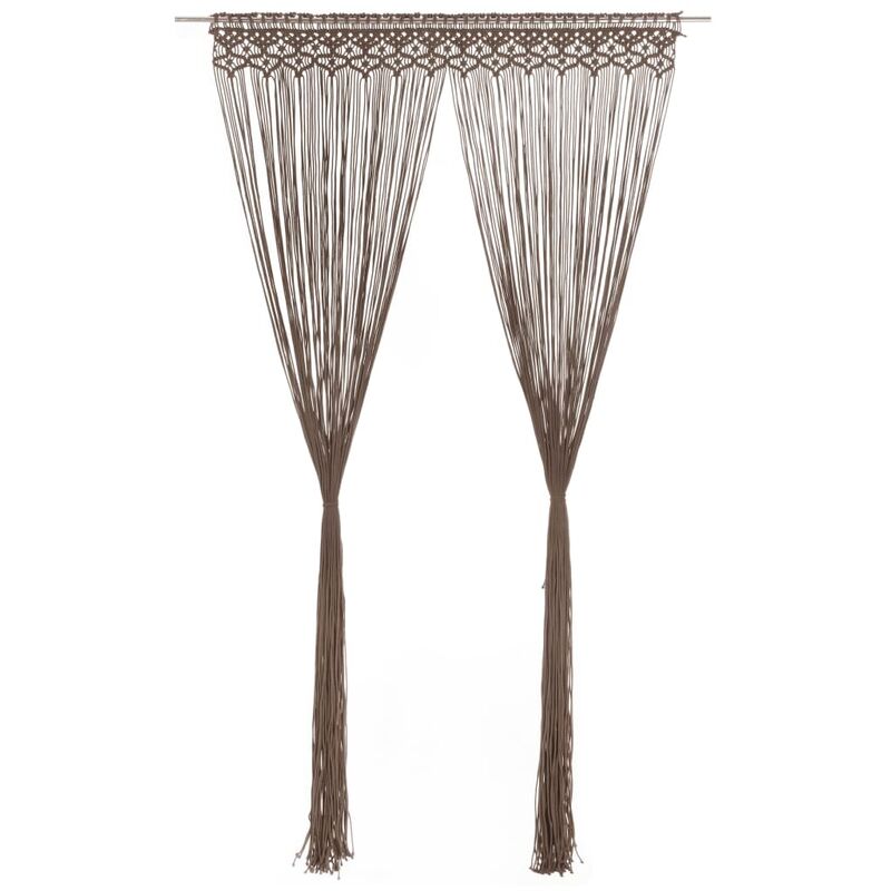 

Cortina de macramé algodón gris taupé 140x240 cm