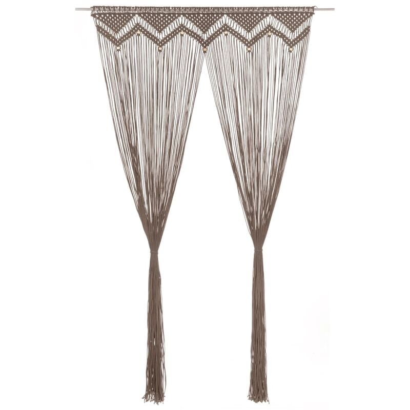 

Cortina de macramé algodón gris taupé 140x240 cm