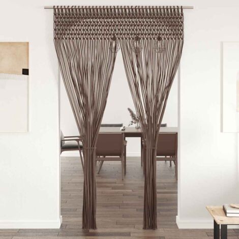 Cortina de macramé algodón gris taupé 140x240 cm