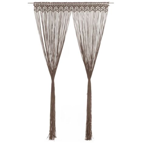 Cortina de macramé algodón gris taupé 140x240 cm