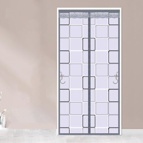 Cortina de puerta con aislamiento térmico magnético, cierre automático, mantiene la privacidad, fresca en verano y cálida en invierno, ideal para puertas correderas y pasillos (100 x 220 cm)