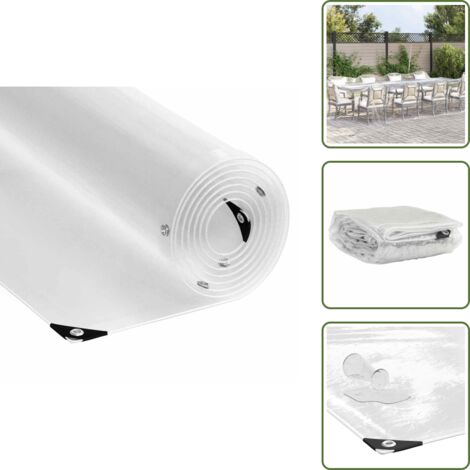 Cortina de puerta - vidaXL Lona transparente con ojales PVC 4x8 m - Barrera de balcón
