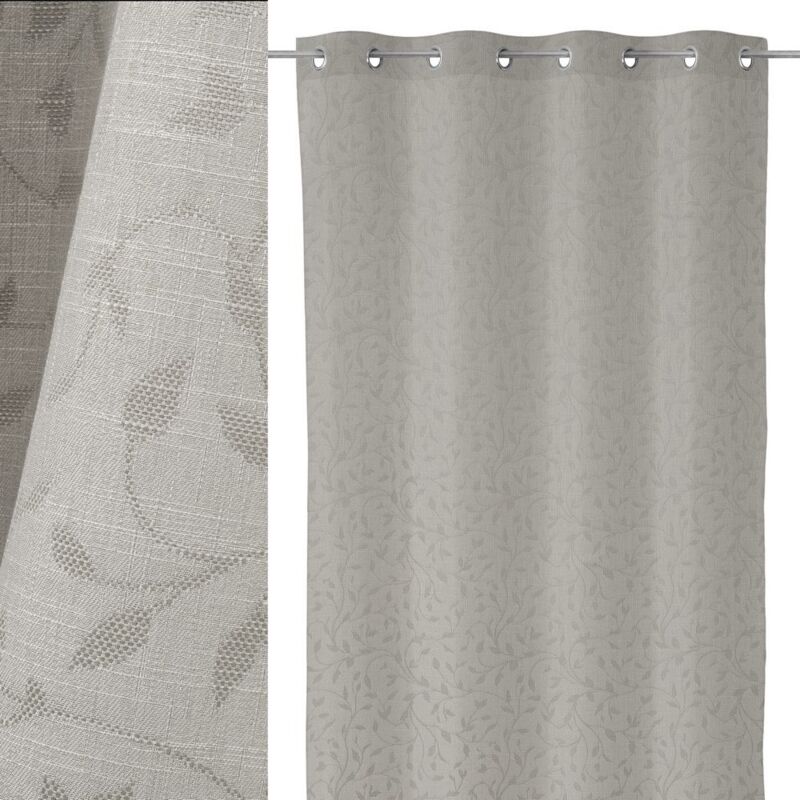 

Lolahome - Cortina de ramas con ollados beige clásica de poliéster de 260x135 cm