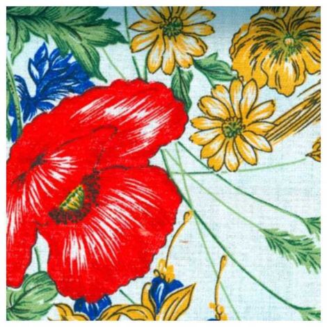 Cortina de sol de algodón extra con flores 300x150 amapola Xtra