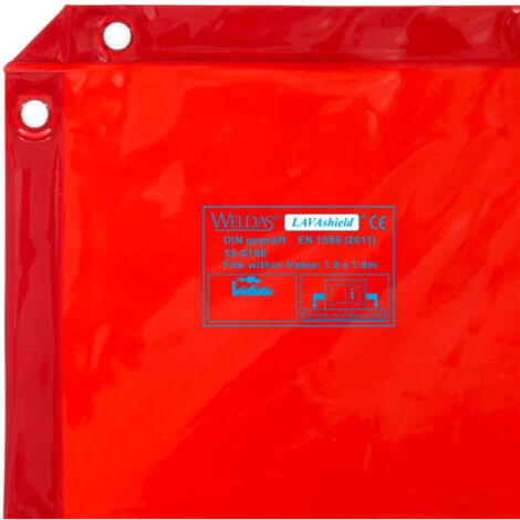 Cortina de soldadura 1,74 x 1,74 m LAVAshield® (no biombo) | Naranja / Rojo