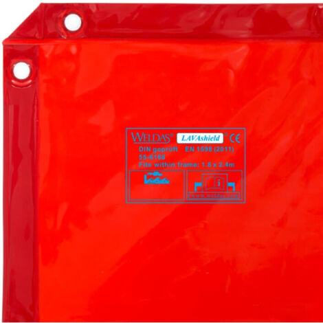 Cortina de soldadura LAVAshield® 1,74 x 2,34 m - (No biombo) | naranja / Rojo