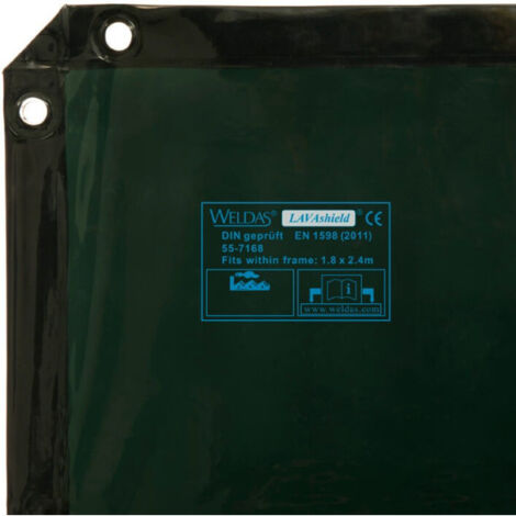 Cortina de soldadura LAVAshield® 1,74 x 2,34 m - (No biombo) | verde