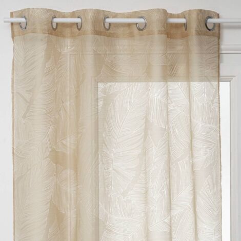 Cortina de lino natural de 87/ 220 cm de ancho con ojales, cortina