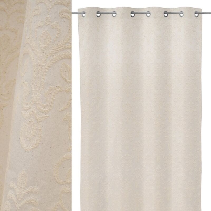 

Lolahome - Cortina Flor de Lis natural de tela Jacquard de 135x260 cm