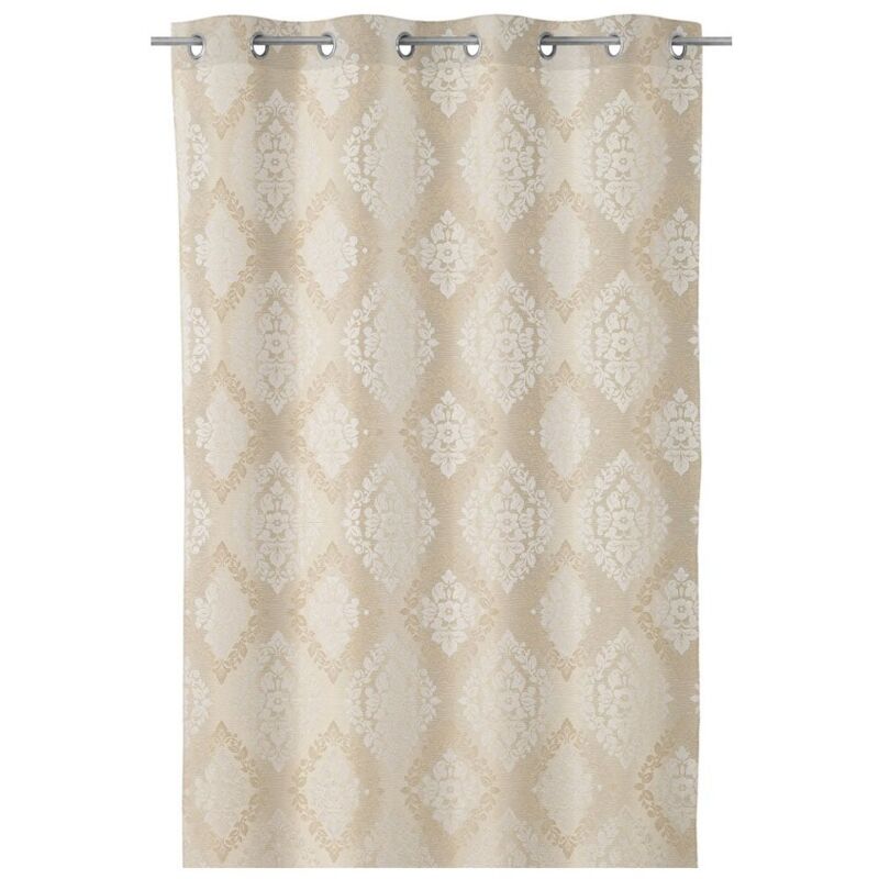 

Cortina floral con ollados beige clásica Jacquard de poliéster de 260x135 cm