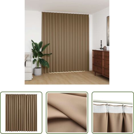 Cortina gris -  Cortina opaca con ganchos gris topo 290x245 cm