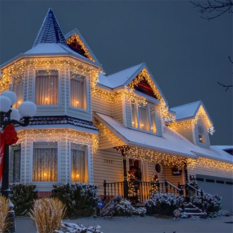 

Cortina luminosa ICICLE 3m largo x 0,5m alto BLANCO CALIDO 3000K 114 leds 220-240V para decoración navideña, fiesta, eventos - Jandei
