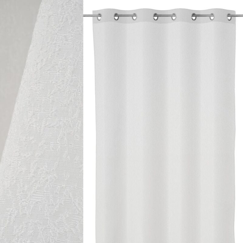 

Lolahome - Cortina jacquard blanco de poliéster de 135x260 cm