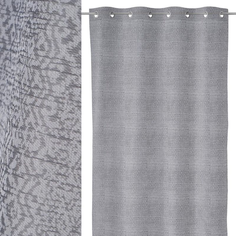 

Lolahome - Cortina Jacquard confeccionada en poliéster gris de 140x260cm