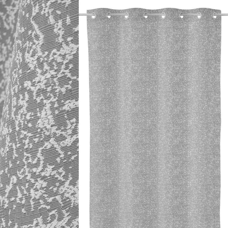 

Lolahome - Cortina jacquard gris de poliéster de 135x260 cm