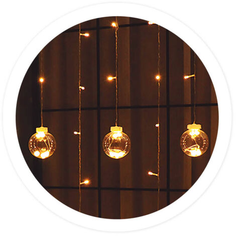 Cortina LED con bolas 1,4Mx2 alturas 8 funciones Luz cálida