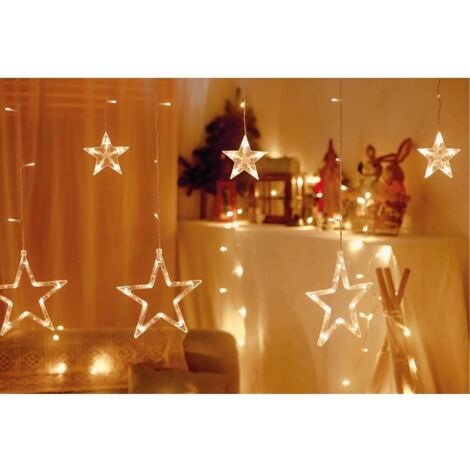 Cortina LED con estrellas 3,5M 8 funciones Luz cálida IP44