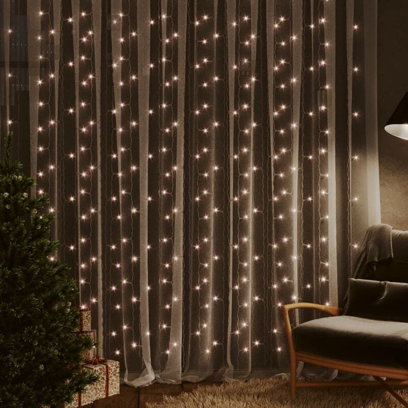 

Cortina LED luces de hadas 8 función 3x3m 300 LED blanco cálido