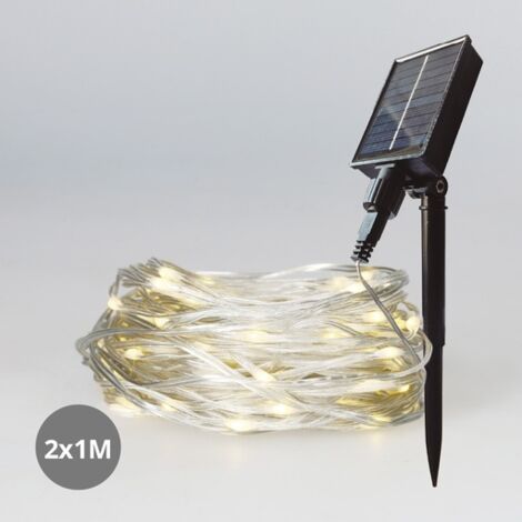 Cortina LED luminosa solar 2x1M Luz Cálida